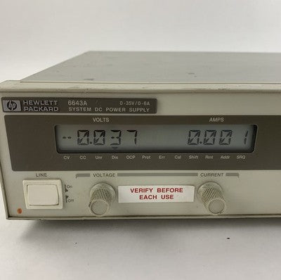 Hewlett Packard 6643A System DC Power Supply - Parts or Repair