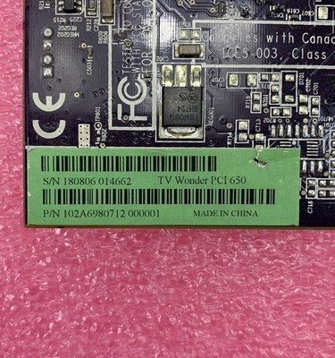 ATI Samsung TECC1149FG01A TV Wonder PCI Video Card