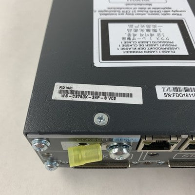 Cisco WS-C3750X-24P-S V02 24 Port PoE Gigabit Switch Tested Reset