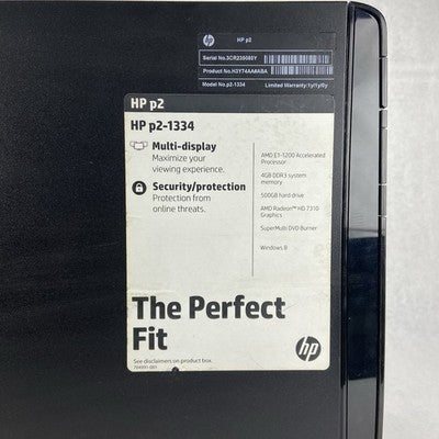 HP Pavilion P2-1334 MT AMD E-1200 1.4GHz 6GB RAM No HDD No OS