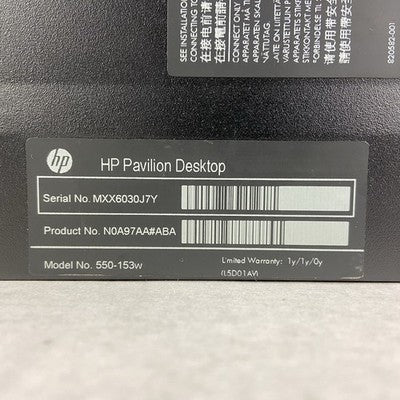 HP Pavilion 550-153W MT Intel Core i3-4170 3.7GHz 6GB RAM No HDD No OS