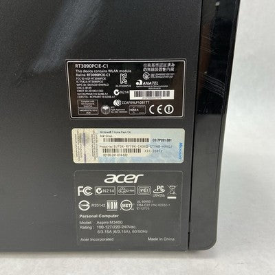 Acer Aspire M3450 MT AMD FX-8120 3.1GHz 4GB RAM No HDD No OS
