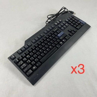 Lenovo KB1021 Black Full Size USB Wired Keyboard Tested (Lot of 3)