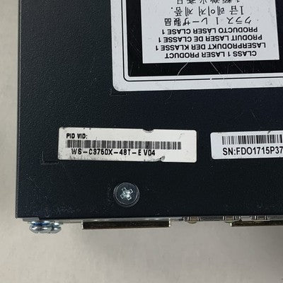 Cisco WS-C3750X-48T-E 48-Port Gigabit Ethernet Switch Tested w/ C3KX-SM-10G