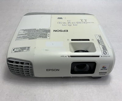 Epson H582A PowerLite 955W Projector 1678 Lamp Hours No Remote - Yellow Display