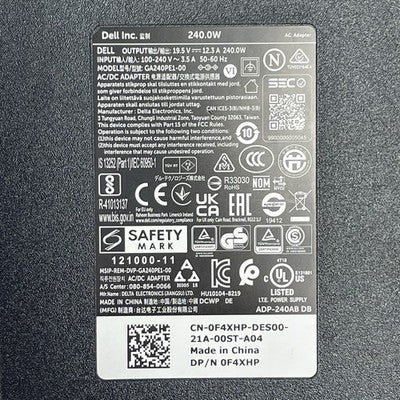 Dell 240W AC Adapter  GA240PE1-00 With Power Cables