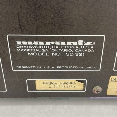 Marantz SD-321   Stereo Cassette Player