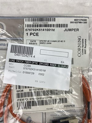 Corning Gold 575702K5141001M Fiber Optic Jumper Cord Lot of 6
