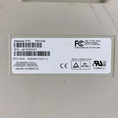Gateway Vintage PS2 White Keyboard Model 7001049