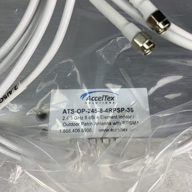 AccelTex Solutions ATS-OP-245-8-4RPSP-36 2.4 5 GHz 4 Element Patch Antenna RSPMA