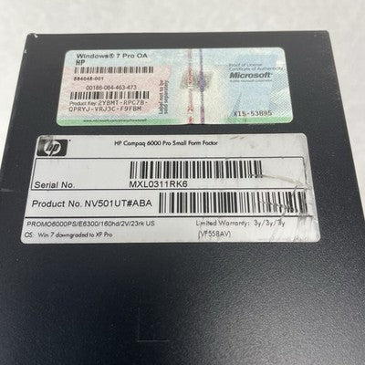 HP Compaq 6000 Pro MT Pentium Dual-core E6700 3.20 GHz 2 GB No HDD No OS