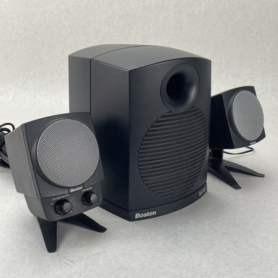 Boston Acoustics BA745 Computer Speaker System Sub & 2 Satellites Tested