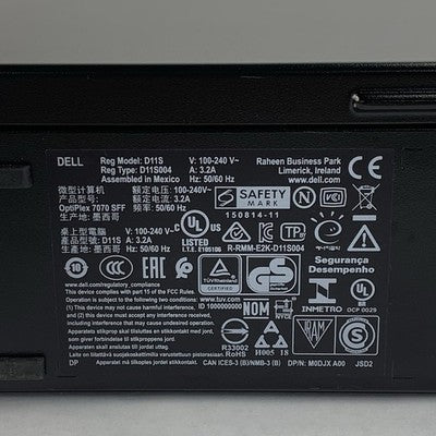 Dell OptiPlex 7070 SFF Core i5-9500 3.00 GHz 1x 4 GB Ram No OS No HDD