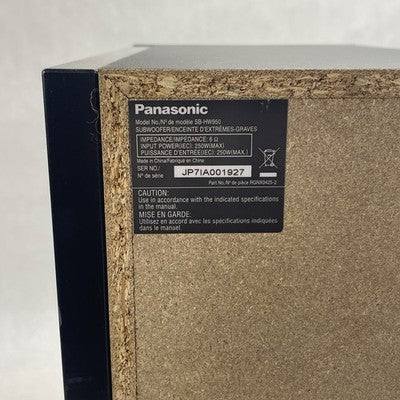 Panasonic SB-HW950 250W Subwoofer Passive Home Theater Base Reflex Speaker