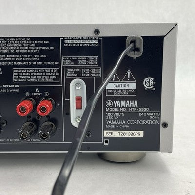 Yamaha Model HTR-5930 5.1 Channel  Amplifier Receiver For Parts No Center Output