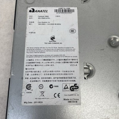 Cisco WS-C2960S-24TS-L 24 Port Managed V02 - Tested