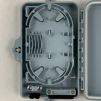 Bud Industries FBR-11606 Fiber-Optic Distribution Box Box Opened 7"x4"