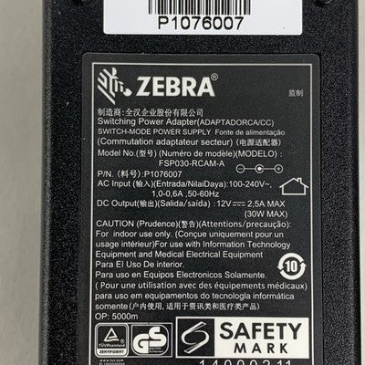 Zebra FSP030-RCAM P1076007 30W 12V 2.5A AC Power AC Adapter OEM