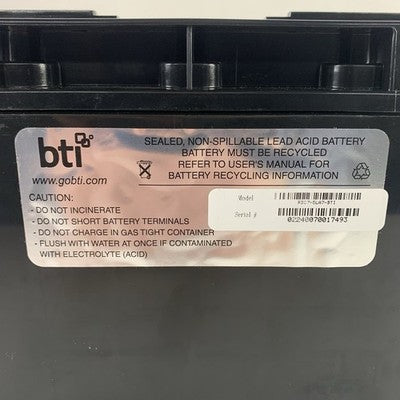 BTI Replacement UPS Battery for APC RBC7 12V DC Lead Acid Box Opened