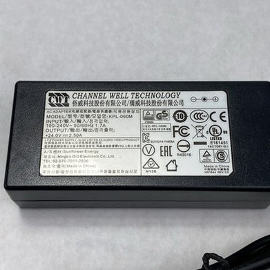 Channel Well Technology KPL-060M 60W 24V 5.5mm OD 2.5mm ID AC Adapter (Lot of 5)