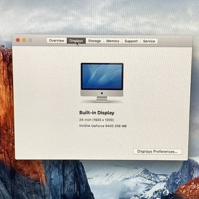 Apple A1225 iMac 24" 2009 2.66 GHz Core 2 Duo 8 GB RAM 640GB HDD macOS 10.11.6