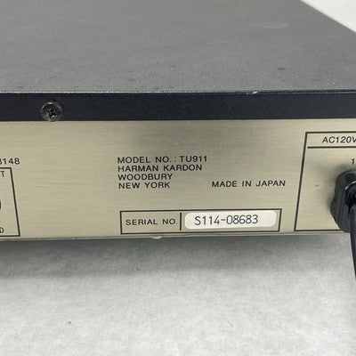 HarmanKardon TU911 Digital Synthesized Quartz-Locked Tuner