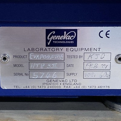 GeneVac HT-8 Series II Evaporator System - Parts or Repair