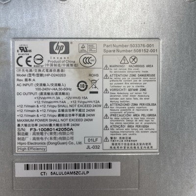 HP Power Supply HP-D2402E0 240W Tested