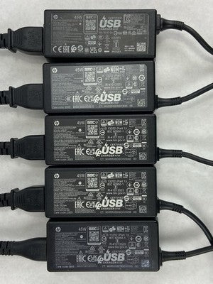HP Charger 45W USB-C 9.0V Part Number: L42206-002 Lot of 5