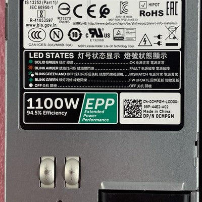 Dell L1100E-S1 CMPGM 1100W 80+ Platinum AC Power Supply Lot of 2x