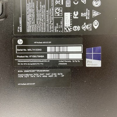HP ProDesk 600 G3 SFF Intel Core i5-6500 3.2GHz 8GB RAM No HDD No OS