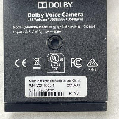 Dolby Voice Camera CID1008 USB Webcam - Untested