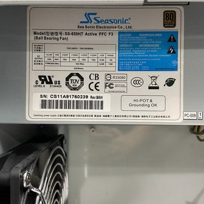 Cooler Master Sileo 500 Mid Tower Computer Case Seasonic SS-650HT 650W PSU