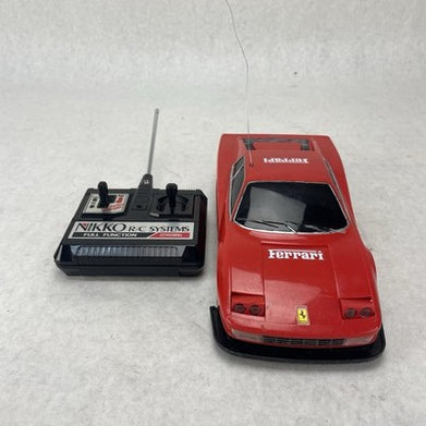 Vintage Nikko RC Car Ferrari Testarossa RC Tested/Working Flatspots on Wheels
