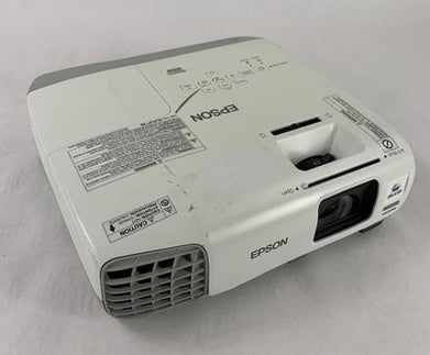 Epson H582A PowerLite 955W Projector 1756 Lamp Hours No Remote - Yellow Display