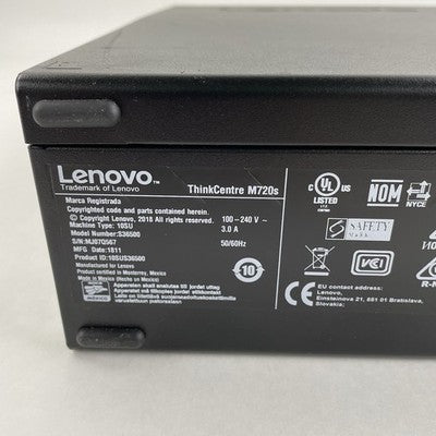 Lenovo ThinkCentre M720s SFF i5-8500 3.00 GHz 8 GB RAM No HDD/OS