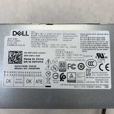 Dell L200EBS-01 80 Plus Bronze 200W Switching Power Supply 5TVM5 - Tested