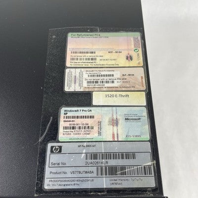 HP Pro 3005 MT AMD Athlon 2 X2 250 3.00 GHz 2 GB RAM No HDD/OS