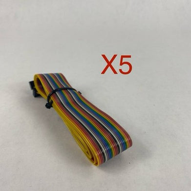 24 Pin 4ft Multi Coloured Flat Ribbon Cable Wire Lot of 5