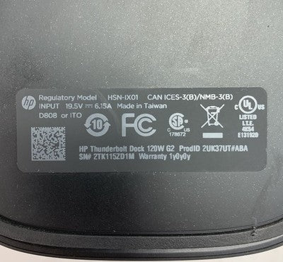HP Thunderbolt HSN-IX01 Thunderbolt Dock 120W G2 Docking Station (Lot of 2)