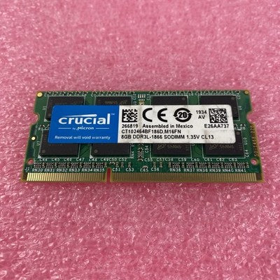 Crucial 8GB DDR3L-1866 Laptop Memory Ram CT102464BF 186D.M16FN - Lot of 3
