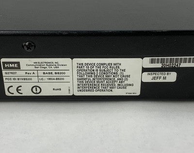 HME DX200 Base BS200 Wireless Intercom System - Partially Tested