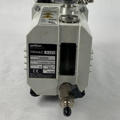 Oerlikon TRIVAC D 2,5 E Rotary Vane Vacuum Pump 140009 Hanning E7B4B3-7 Motor