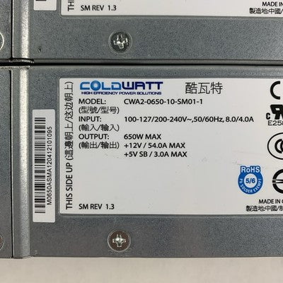 Supermicro PWS-651-1R Hot Swap 650W 1U Server Power Supply Lot of 2x