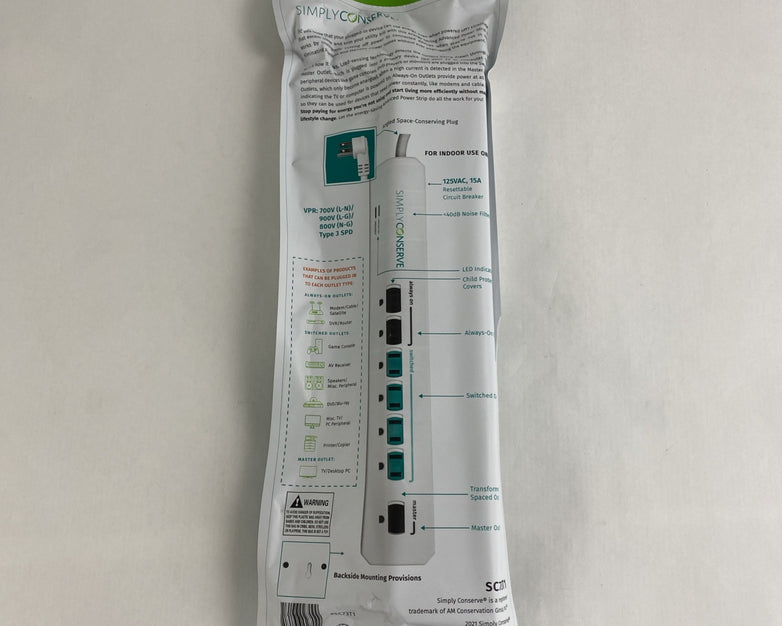 simply conserve 7-outlet advanced Surge protected power strip Lot of 2