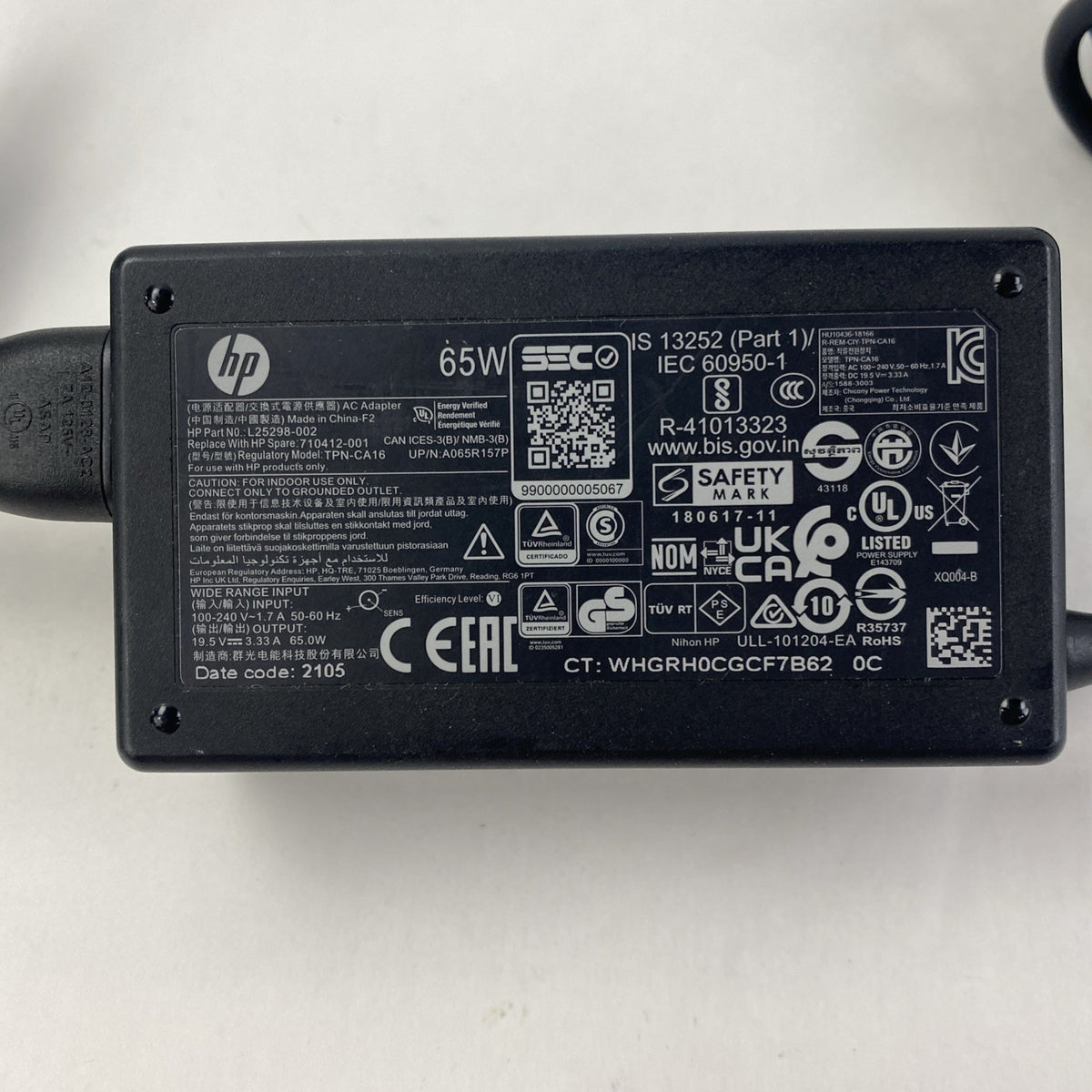 HP TPN-CA16 65W 19.5V 3.33A Blue Tip Barrel AC Adapter - Mixed Lot of 55