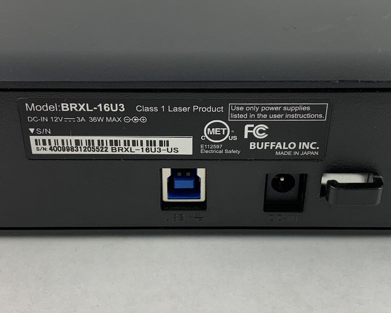 Buffalo BRXL-16U3 USB External Rewriteable Blu-ray/DVD Drive - Power Tested
