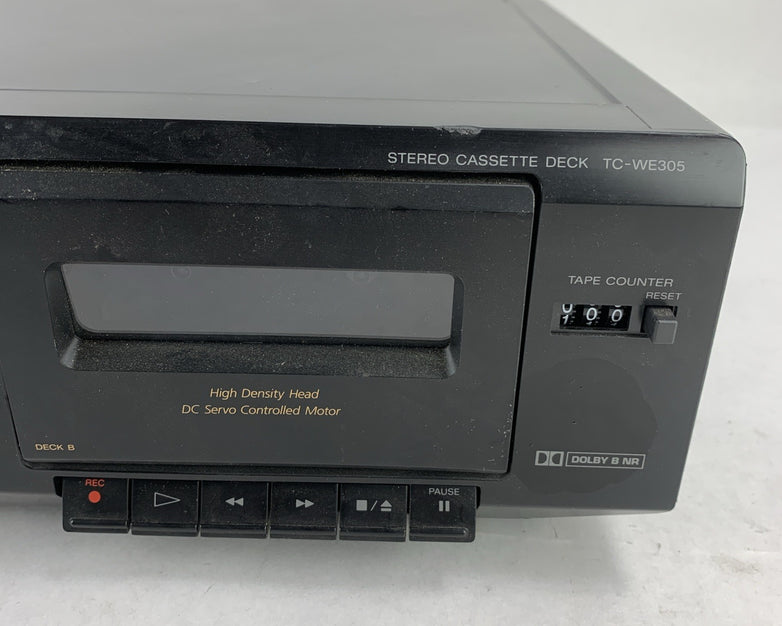 Vintage Sony TC-WE305 Dual Stereo Cassestte Deck - Powers On - Parts or Repair