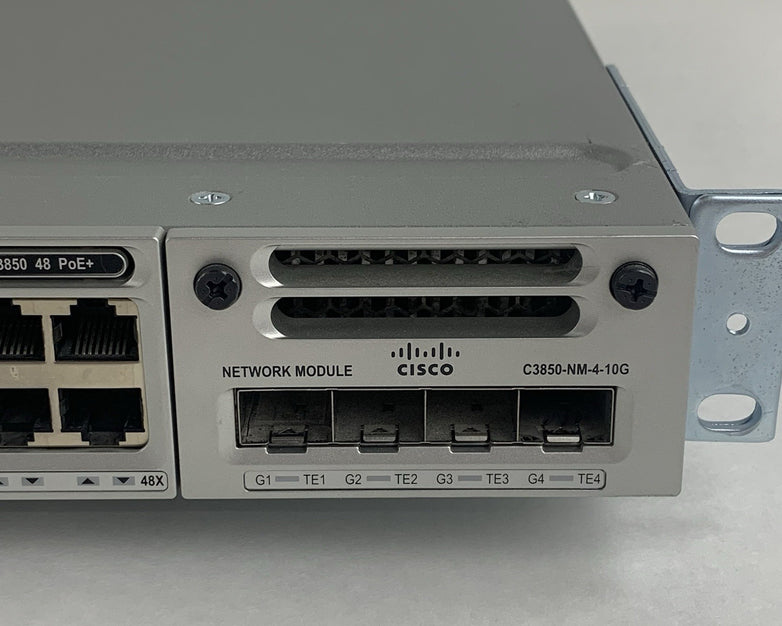 Cisco WS-C3850-48P-L V07 48-Port PoE Switch Tested w/ C3850-NM-4-10G 2x PSU