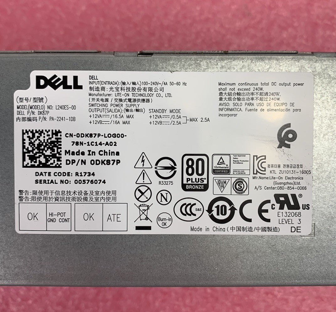 Dell Optiplex L240ES-00 240W Power Supply
